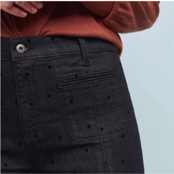 Pilcro and The Letterpress High Rise Wide Leg Polka Dot Jeans Sz 30 - Picture 4 of 15